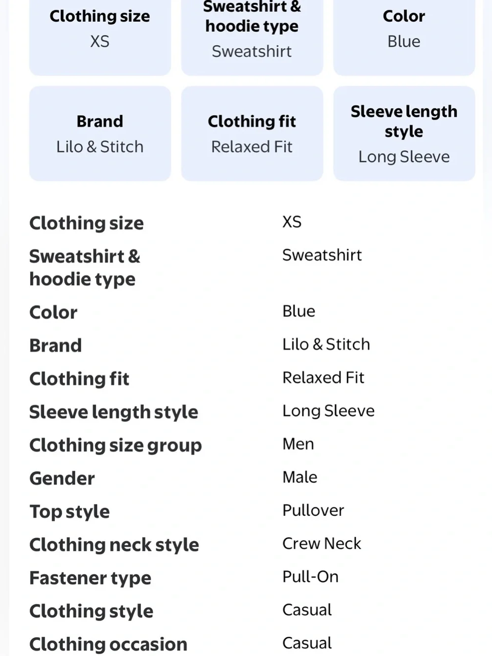 Disney Stitch 626 Crewneck Sweatshirt Gray Graphic Pullover Men’s XS NWT